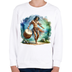 PRINTFASHION Sámán férfi - Gyerek pulóver - Fehér