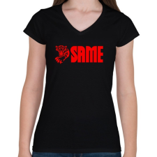 PRINTFASHION SAME - Női V-nyakú póló - Fekete női póló