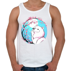 PRINTFASHION Samoyed, szamojéd - Férfi atléta - Fehér