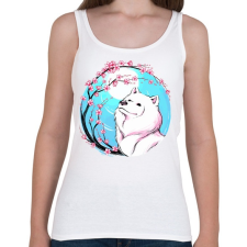 PRINTFASHION Samoyed, szamojéd - Női atléta - Fehér női trikó