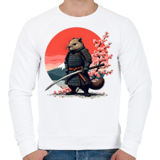 PRINTFASHION Samurai bober - Férfi pulóver - Fehér férfi pulóver, kardigán