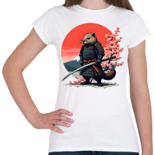 PRINTFASHION Samurai bober - Női póló - Fehér női póló