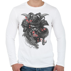 PRINTFASHION Samurai - dragon fantasy - Férfi hosszú ujjú póló - Fehér