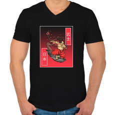 PRINTFASHION samurai - Férfi V-nyakú póló - Fekete