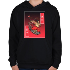 PRINTFASHION samurai - Gyerek kapucnis pulóver - Fekete gyerek pulóver, kardigán