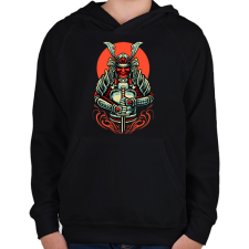PRINTFASHION samurai - Gyerek kapucnis pulóver - Fekete gyerek pulóver, kardigán