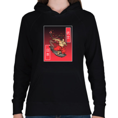 PRINTFASHION samurai - Női kapucnis pulóver - Fekete