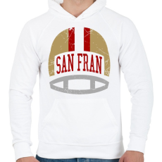 PRINTFASHION San Fran - Férfi kapucnis pulóver - Fehér