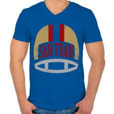 PRINTFASHION San Fran - Férfi V-nyakú póló - Királykék