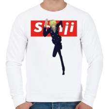 PRINTFASHION Sanji - Férfi pulóver - Fehér férfi pulóver, kardigán