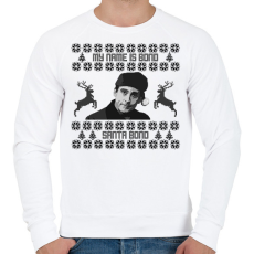 PRINTFASHION Santa Bond - The Office - Férfi pulóver - Fehér