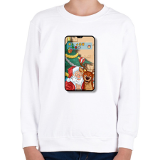PRINTFASHION Santa Claus - Selfie - Gyerek pulóver - Fehér gyerek pulóver, kardigán