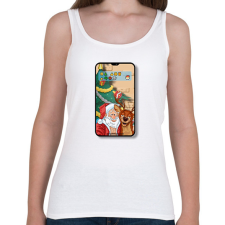 PRINTFASHION Santa Claus - Selfie - Női atléta - Fehér női trikó