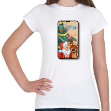 PRINTFASHION Santa Claus - Selfie - Női póló - Fehér