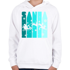 PRINTFASHION Santa - Gyerek kapucnis pulóver - Fehér