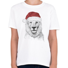 PRINTFASHION Santa lion - Gyerek póló - Fehér
