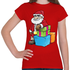 PRINTFASHION Santa - Női póló - Piros női póló