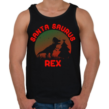 PRINTFASHION Santa Saurus Rex - Férfi atléta - Fekete atléta, trikó