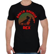 PRINTFASHION Santa Saurus Rex - Férfi póló - Fekete férfi póló