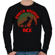 PRINTFASHION Santa Saurus Rex - Férfi pulóver - Fekete férfi pulóver, kardigán