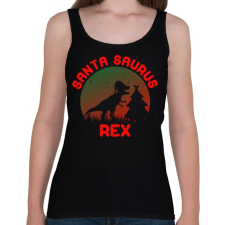 PRINTFASHION Santa Saurus Rex - Női atléta - Fekete női trikó