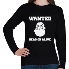 PRINTFASHION Santa Wanted - Női pulóver - Fekete női pulóver, kardigán