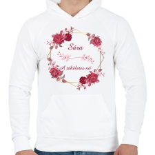 PRINTFASHION Sára - Férfi kapucnis pulóver - Fehér férfi pulóver, kardigán