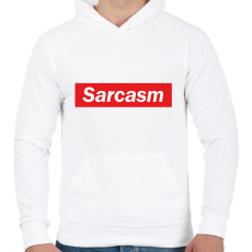 PRINTFASHION Sarcasm - Szarkazmus - Férfi kapucnis pulóver - Fehér