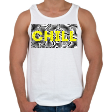 PRINTFASHION Sárga CHILL - Férfi atléta - Fehér atléta, trikó