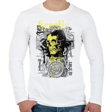 PRINTFASHION sárga koponya - Férfi hosszú ujjú póló - Fehér