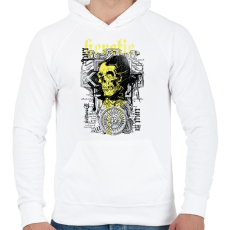 PRINTFASHION sárga koponya - Férfi kapucnis pulóver - Fehér