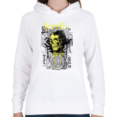 PRINTFASHION sárga koponya - Női kapucnis pulóver - Fehér