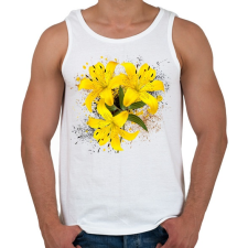 PRINTFASHION sárga lilom - Férfi atléta - Fehér atléta, trikó