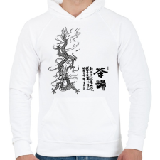 PRINTFASHION sárkány2 - Férfi kapucnis pulóver - Fehér férfi pulóver, kardigán