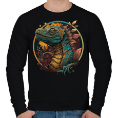 PRINTFASHION Sárkány design - Férfi pulóver - Fekete