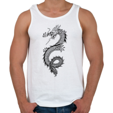 PRINTFASHION sárkány - Férfi atléta - Fehér atléta, trikó