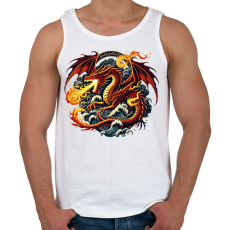 PRINTFASHION Sárkány - Férfi atléta - Fehér