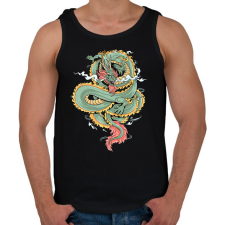 PRINTFASHION sárkány - Férfi atléta - Fekete atléta, trikó