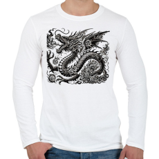 PRINTFASHION Sárkány - Férfi hosszú ujjú póló - Fehér