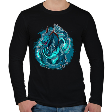 PRINTFASHION sárkány - Férfi hosszú ujjú póló - Fekete férfi póló