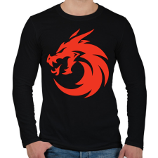 PRINTFASHION sárkány  - Férfi hosszú ujjú póló - Fekete férfi póló