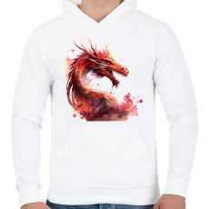 PRINTFASHION sárkány - Férfi kapucnis pulóver - Fehér