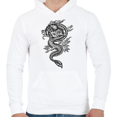 PRINTFASHION Sárkány  - Férfi kapucnis pulóver - Fehér
