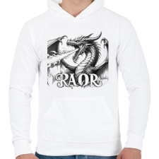 PRINTFASHION Sárkány - Férfi kapucnis pulóver - Fehér férfi pulóver, kardigán