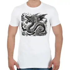 PRINTFASHION Sárkány - Férfi póló - Fehér férfi póló