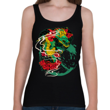 PRINTFASHION Sárkány grafika - Női atléta - Fekete női trikó