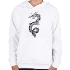 PRINTFASHION sárkány - Gyerek kapucnis pulóver - Fehér gyerek pulóver, kardigán