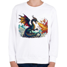 PRINTFASHION Sárkány - Gyerek pulóver - Fehér