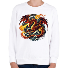 PRINTFASHION Sárkány - Gyerek pulóver - Fehér gyerek pulóver, kardigán