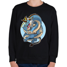 PRINTFASHION Sárkány  - Gyerek pulóver - Fekete